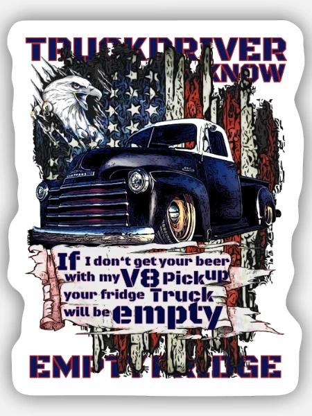V8 Truck Beer Patriot - Sticker Größe S (10 x 10 cm) - Mattweiß