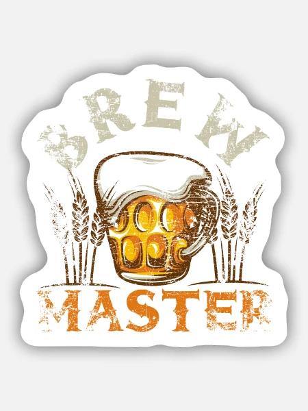 Brew Master - Sticker Größe S (10 x 10 cm) - Mattweiß