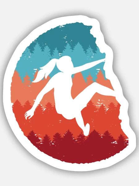 Bouldern Kletterer Frauen Mädchen Berge Klettern - Sticker Größe S (10 x 10 cm) - Mattweiß
