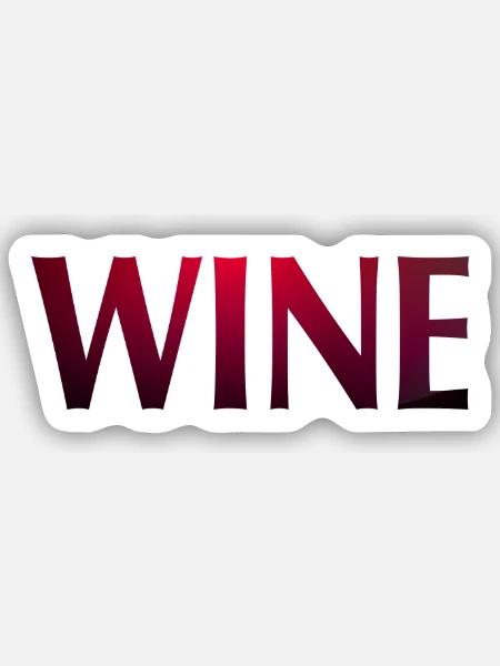 WINE - Sticker Größe S (10 x 10 cm) - Mattweiß