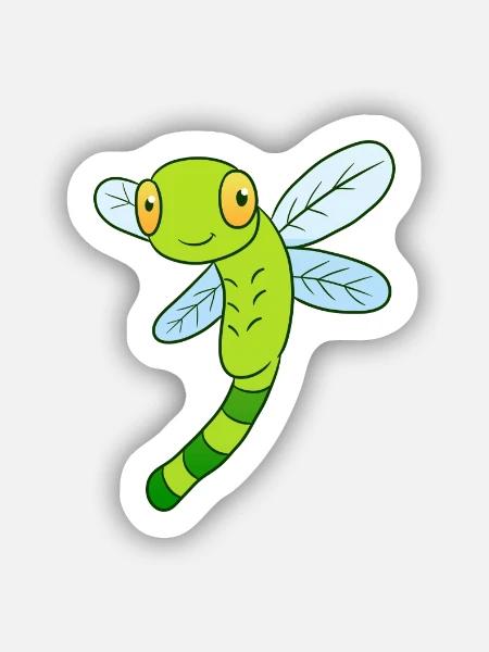 Libelle - Sticker Größe S (10 x 10 cm) - Mattweiß