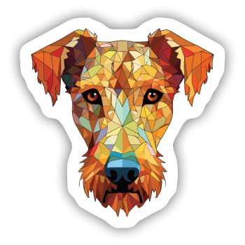 Irish Terrier Hunderasse Aquarell Illustration - Sticker Größe S (10 x 10 cm) - Mattweiß - Vorne