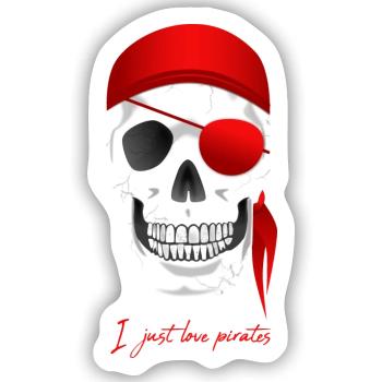 Totenkopf Pirat - Sticker Größe S (10 x 10 cm) - Mattweiß - Vorne