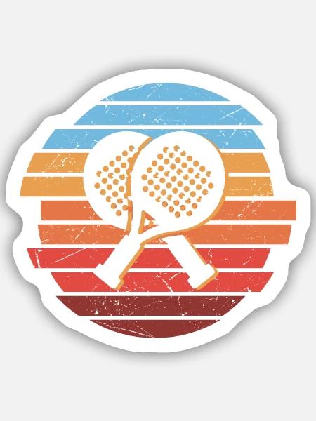 Padel Tennis Padelspieler Vintage Padel-Tennis - Sticker Größe S (10 x 10 cm) - Mattweiß