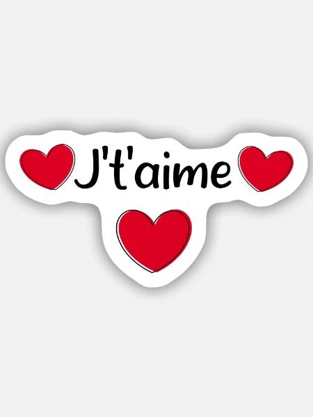 Saint-Valentin cœur rouge, st.valentin - Sticker Größe S (10 x 10 cm) - Mattweiß