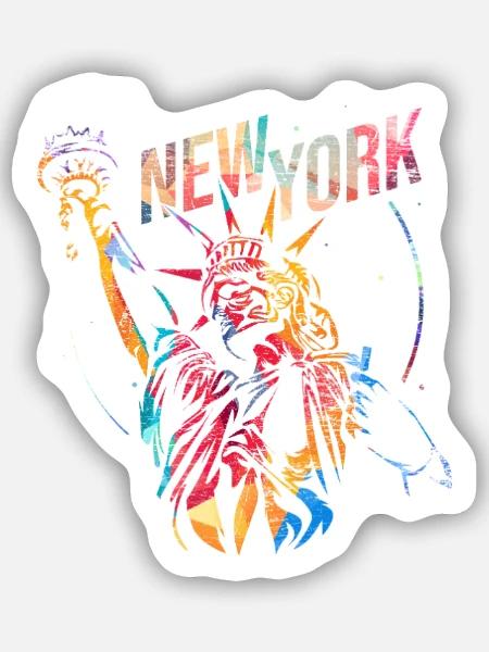 Leuchtende Freiheitsstatue New York - Sticker Größe S (10 x 10 cm) - Mattweiß