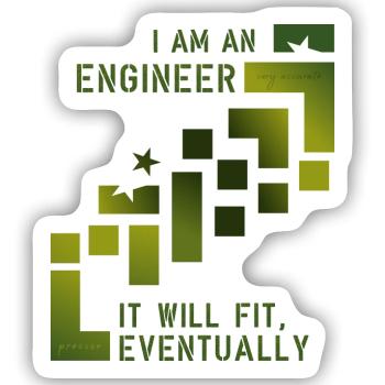 Engineer Ingenieur - Sticker Größe S (10 x 10 cm) - Mattweiß - Vorne
