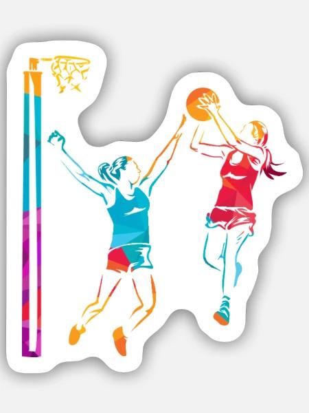 Temporeicher Netzball Mannschaftssport - Sticker Größe S (10 x 10 cm) - Mattweiß