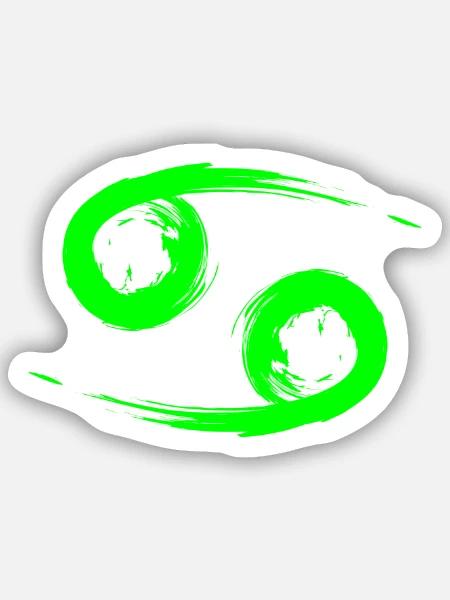 Krebs Cancer Sternzeichen Design Symbol Grün - Sticker Größe S (10 x 10 cm) - Mattweiß