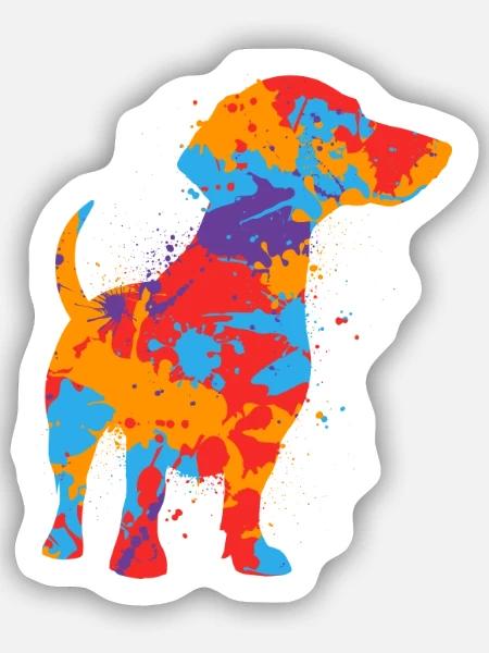 Dackel Mama bunter Dachshund Kinder Mädchen Teckel - Sticker Größe S (10 x 10 cm) - Mattweiß