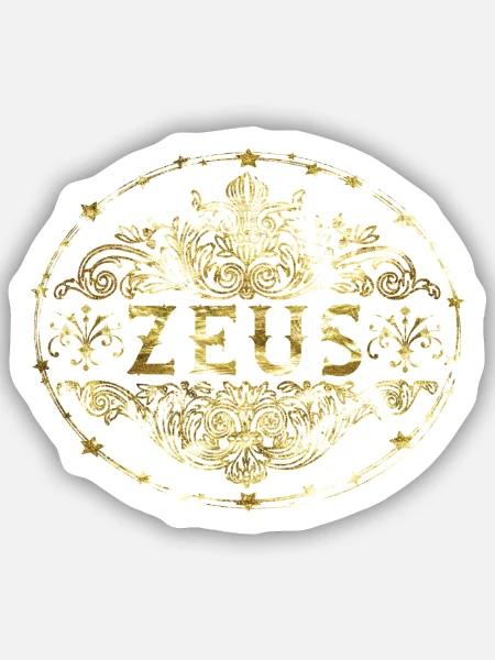 Zeus - Sticker Größe S (10 x 10 cm) - Mattweiß