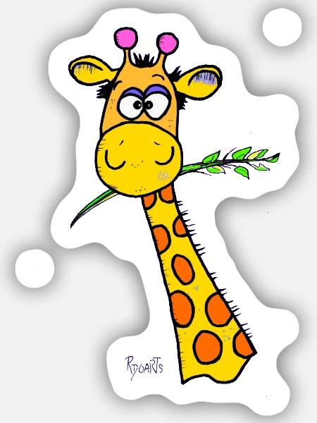 Cute Giraffe - Sticker size S (10 x 10 cm) - white matte