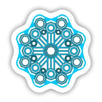 Sacred Geometry Psychedelic Goa - Sticker Größe S (10 x 10 cm) - Mattweiß - Vorne