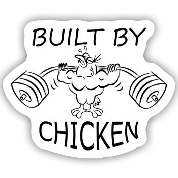 Built by chicken Hantel Fitnesstudio - Sticker Größe S (10 x 10 cm) - Mattweiß - Vorne