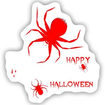 Halloween Spinne Gruselzeit - Sticker Größe S (10 x 10 cm) - Mattweiß - Vorne