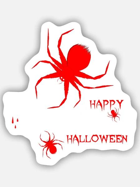 Halloween Spinne Gruselzeit - Sticker Größe S (10 x 10 cm) - Mattweiß