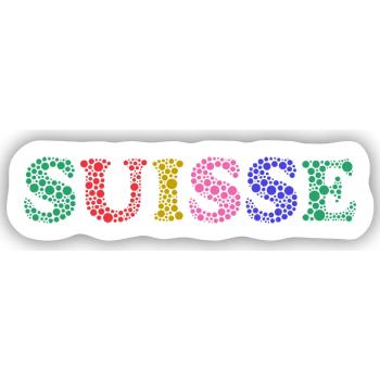 SCHWEIZ. LAND - Sticker Größe S (10 x 10 cm) - Mattweiß - Vorne
