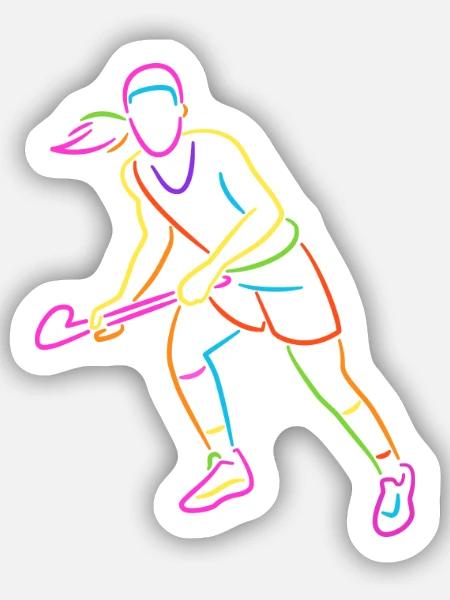 Feldhockey bunt Hockeyspielerin Frauen Hockey - Sticker Größe S (10 x 10 cm) - Mattweiß