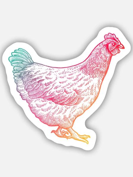 Huhn - Sticker Größe S (10 x 10 cm) - Mattweiß