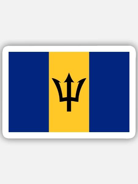 Barbados - Sticker Größe S (10 x 10 cm) - Mattweiß