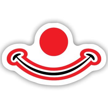 Clowngesicht mit roter Nase. Clownsgesicht - Sticker Größe S (10 x 10 cm) - Mattweiß - Vorne