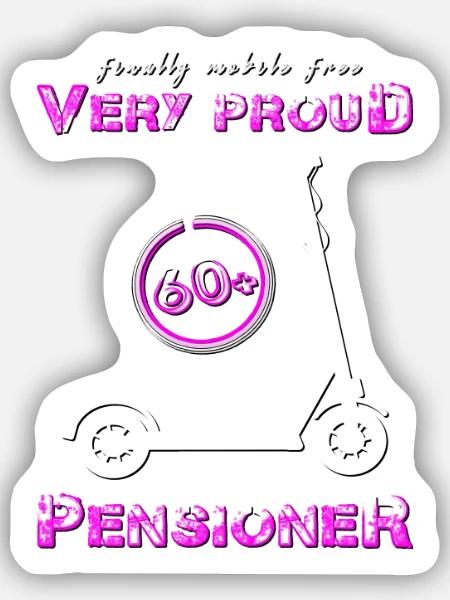 Rentnerin Rentner - Sticker Größe S (10 x 10 cm) - Mattweiß