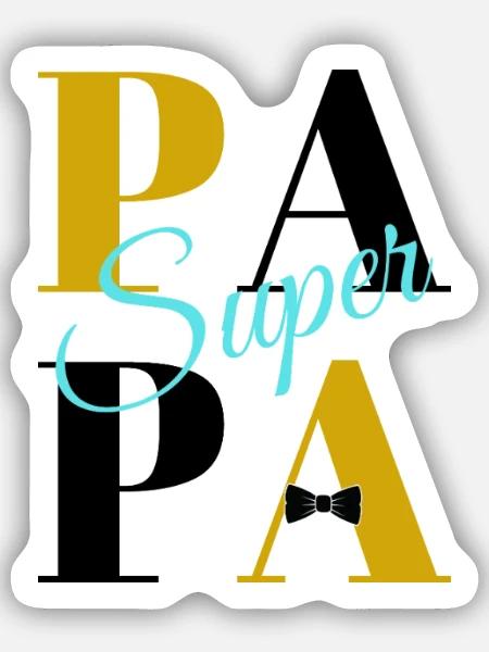 Super Papa - Sticker Größe S (10 x 10 cm) - Mattweiß