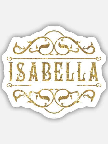 Isabella gold - Sticker Größe S (10 x 10 cm) - Mattweiß