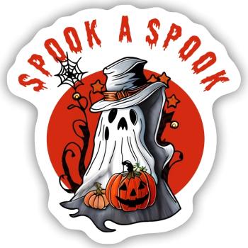Erschrecke einen Spuk! - Sticker Größe S (10 x 10 cm) - Mattweiß - Vorne