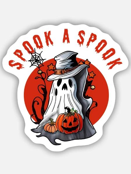 Erschrecke einen Spuk! - Sticker Größe S (10 x 10 cm) - Mattweiß