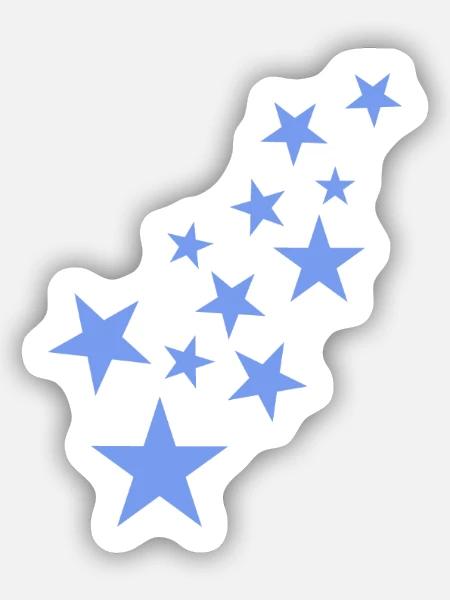Stern Sternchen Muster Blau - Sticker Größe S (10 x 10 cm) - Mattweiß
