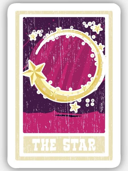 Der Stern Tarotkarte Schamane Wahrsagerei - Sticker Größe S (10 x 10 cm) - Mattweiß
