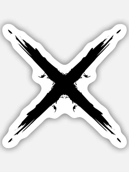 Kreuz Design Vektor Plus Neu Symbol - Sticker Größe S (10 x 10 cm) - Mattweiß