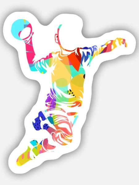 Blitzschneller Handball Torjäger - Sticker Größe S (10 x 10 cm) - Mattweiß