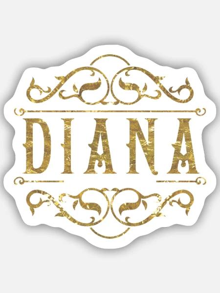 Diana gold - Sticker Größe S (10 x 10 cm) - Mattweiß