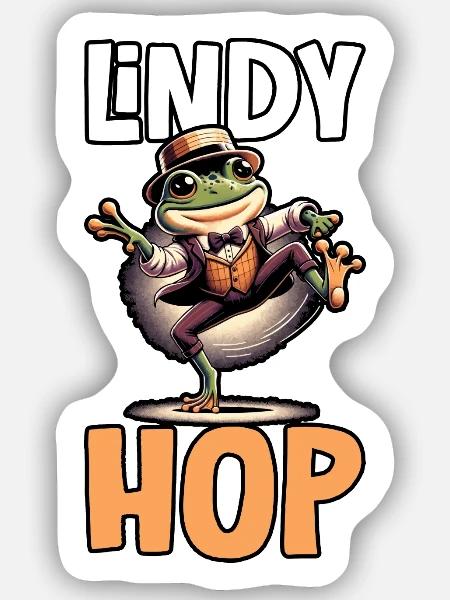 Lindy Hop Tänzer Swinging Dancing Swing Dance - Sticker Größe S (10 x 10 cm) - Mattweiß