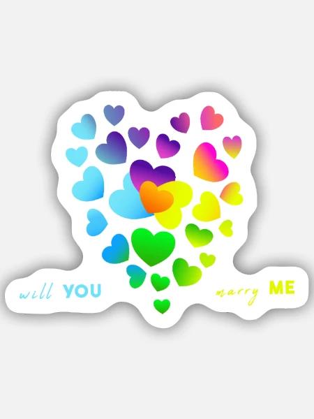 heiraten Hochzeit verloben - Sticker Größe S (10 x 10 cm) - Mattweiß