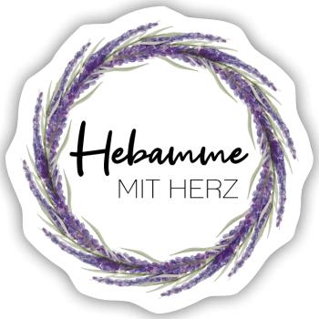 Hebamme mit Herz - Sticker Größe S (10 x 10 cm) - Mattweiß - Vorne