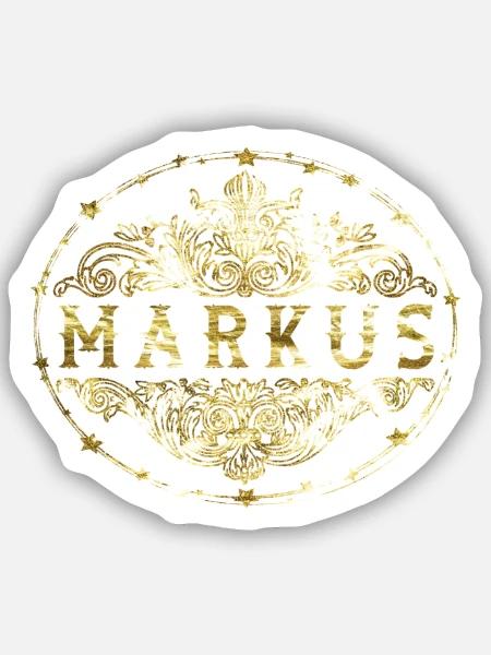Markus - Sticker Größe S (10 x 10 cm) - Mattweiß