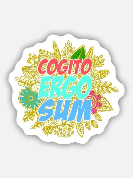 Cogito ergo sum - Sticker Größe S (10 x 10 cm) - Mattweiß