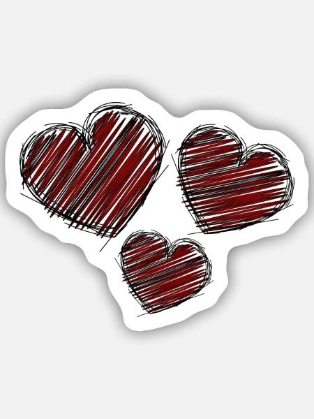 HERZ. HERZ. HERZ. KÜSSEN. SCHMATZEN. KÜSST. - Sticker Größe S (10 x 10 cm) - Mattweiß