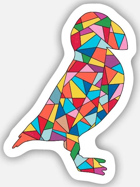 Puffin Papageientaucher Mädchen Papageitaucher - Sticker Größe S (10 x 10 cm) - Mattweiß
