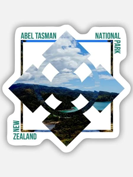 Türkisblaue Abel Tasman Traumbucht - Sticker Größe S (10 x 10 cm) - Mattweiß