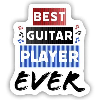 Bester Gitarrist aller Zeiten - Sticker Größe S (10 x 10 cm) - Mattweiß - Vorne