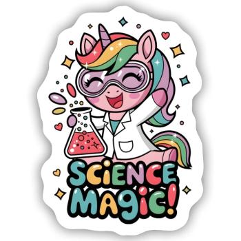 Wissenschaftliche Magie! - Sticker Größe S (10 x 10 cm) - Mattweiß - Vorne
