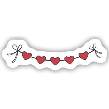 Herzgirlande Girlande Herzen - Sticker Größe S (10 x 10 cm) - Mattweiß - Vorne