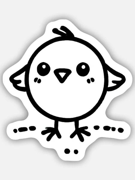 Cheeky Chick - Sticker Größe S (10 x 10 cm) - Mattweiß