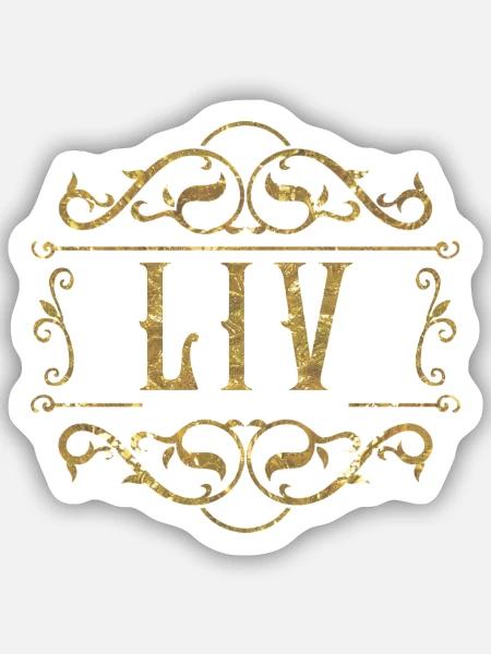 Liv gold - Sticker Größe S (10 x 10 cm) - Mattweiß