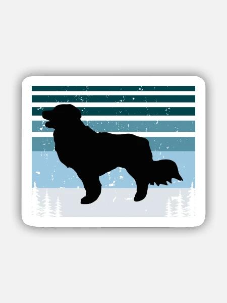 Kooikerhondje Hundeliebhaber Silhouette Vintage Sonnenuntergang - Sticker Größe S (10 x 10 cm) - Mattweiß