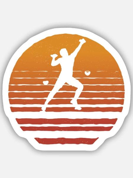 Bergsteiger Kletterer Bouldern Klettern - Sticker Größe S (10 x 10 cm) - Mattweiß